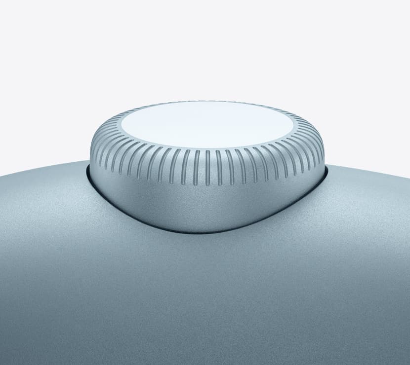 AirPods Max 2 headphones, blue color, detail of Digital Crown
