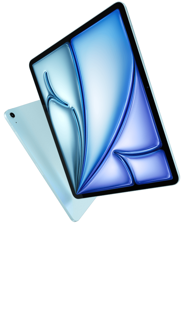 iPad Air front and back view showcasing thin construction