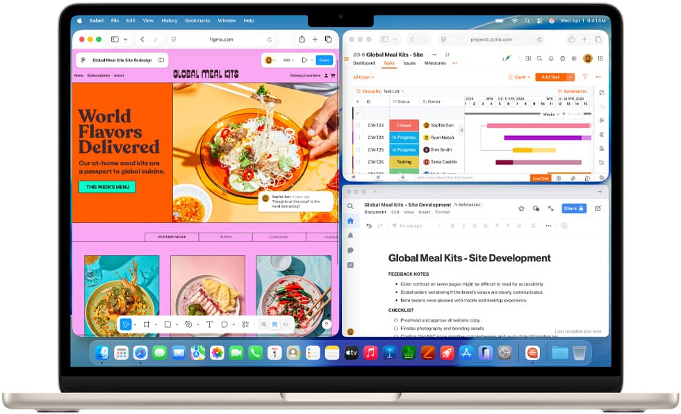 MacBook Air with multiple apps open