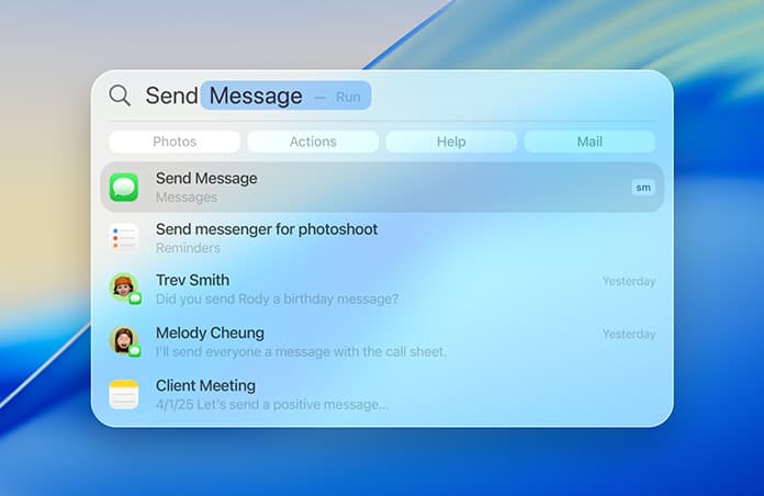 Examples using Spotlight to send messages