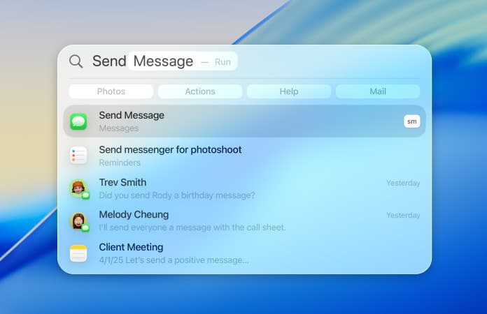 Examples using Spotlight to send messages