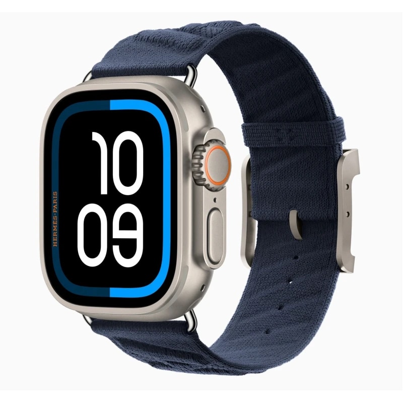 Apple Watch Hermès Ultra 2 · 49 мм · титан — GPS + Cellular · Hermès En Mer · SKU Bleu Nuit En Mer · 64 ГБ · Натуральный титан · GPS + Cellular